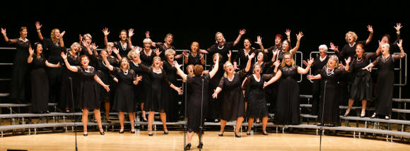 Vocal Dimension performing on stage